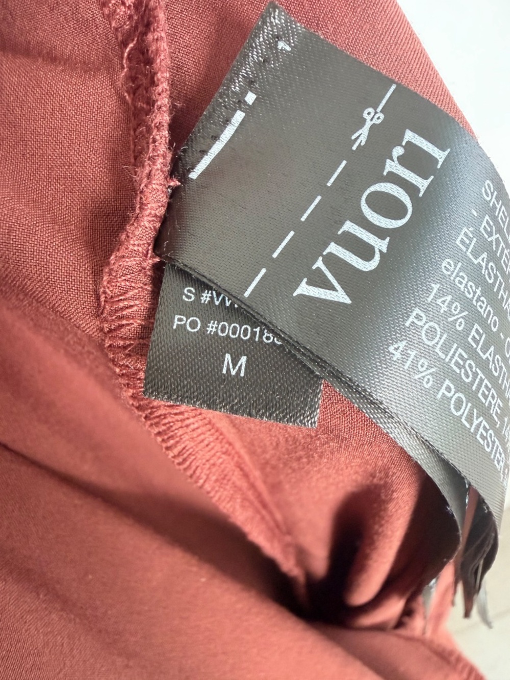 Vuori Villa Wideleg Pants in Burnt Sienna, Size M - Picture 6 of 8